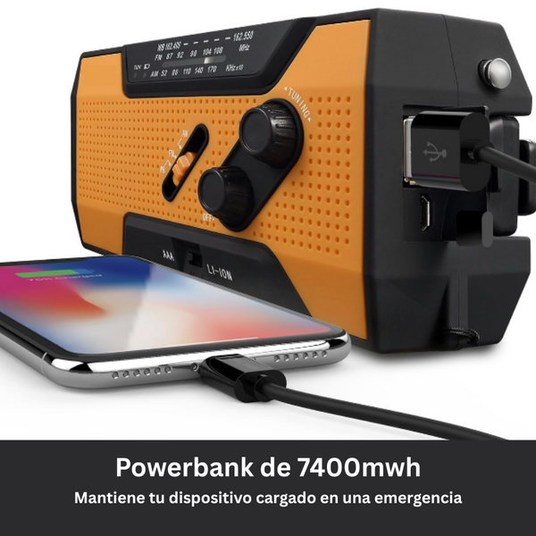 Radio Meteorológica A1 - NOAA, Power Bank, Alarma SOS