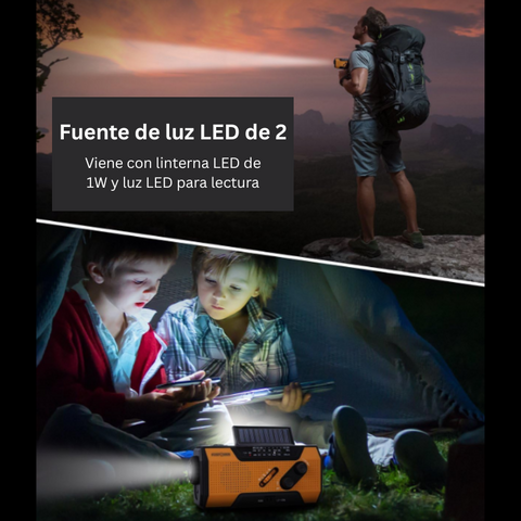 Radio Meteorológica A1 - NOAA, Power Bank, Alarma SOS